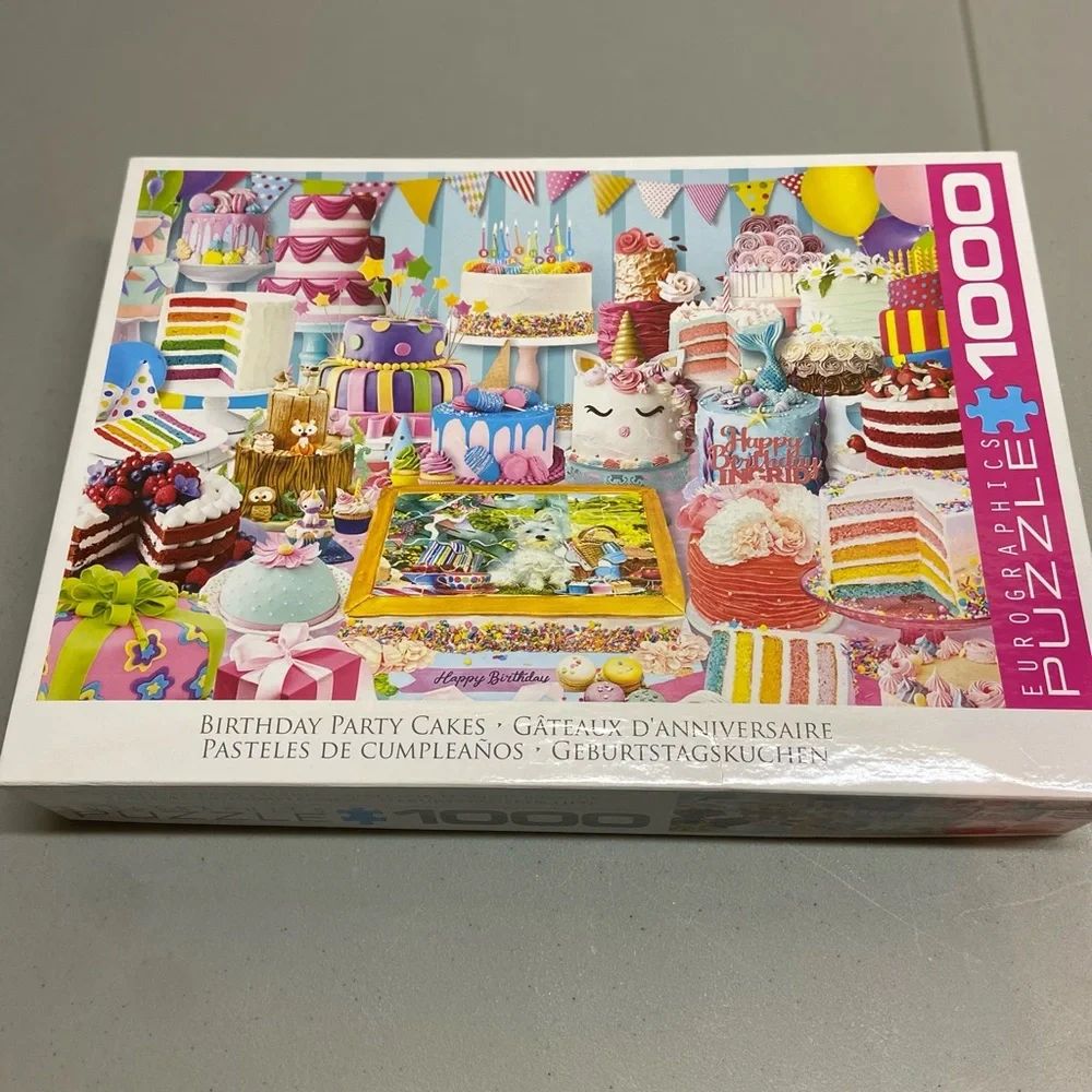 Eurographics Birthday Party Cakes 1000 Piece Jigsaw Puzzle Colorful Desserts